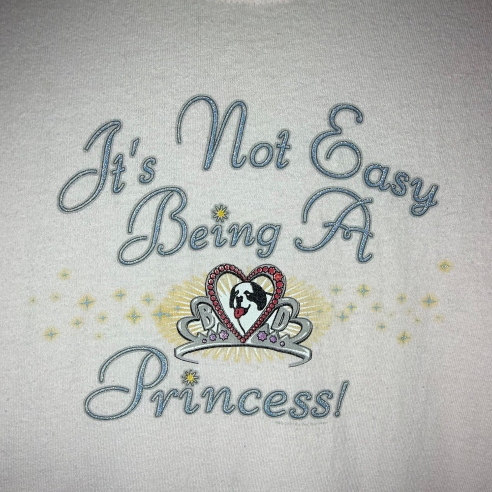 Vintage Big Dogs It's Not Easy Being A Princess Pink Graphic T-Shirt Sz Medium